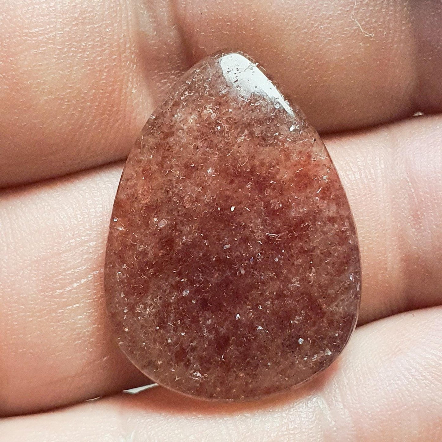 Cabochon quartz framboise