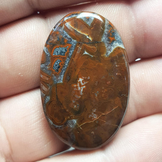 Cabochon agate de saphoz à  inclusion hématite