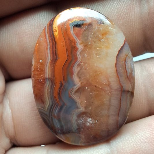 Cabochon Agate Lace de Montredon-Labessonnié