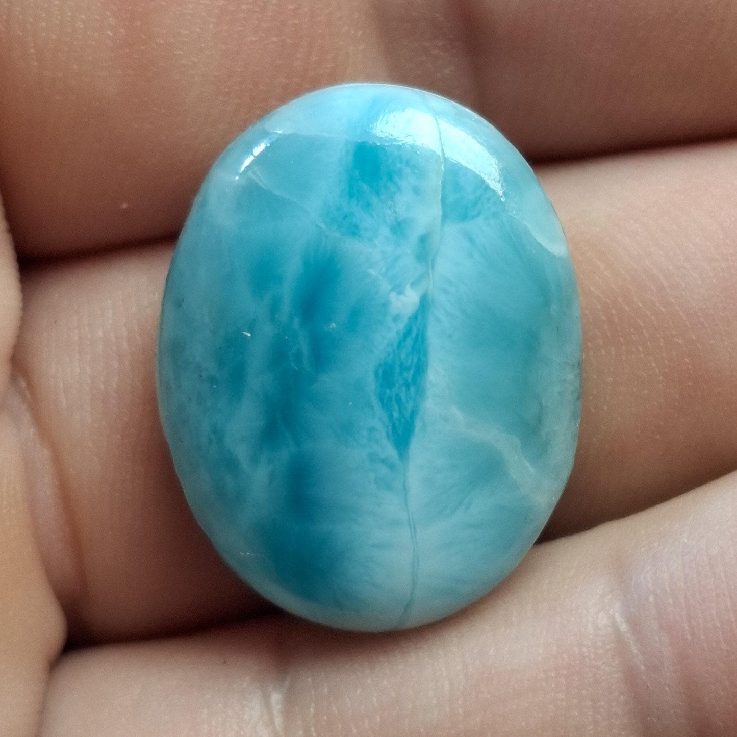 Cabochon larimar rainurée