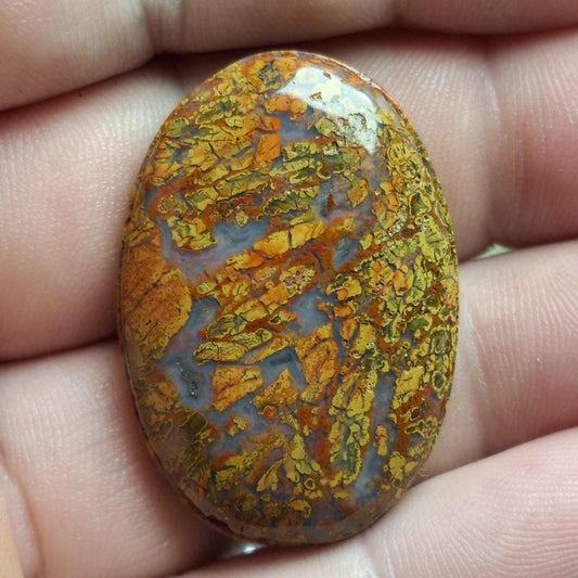 Cabochon agate plume de hongrie rainurée