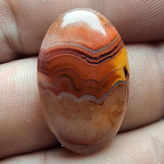 Cabochon agate lace de montredon-labessonnié