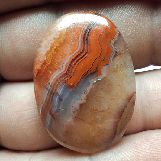 Cabochon agate lace de montredon-labessonnié