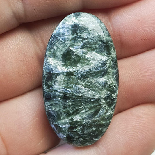 Cabochon seraphinite rainurée