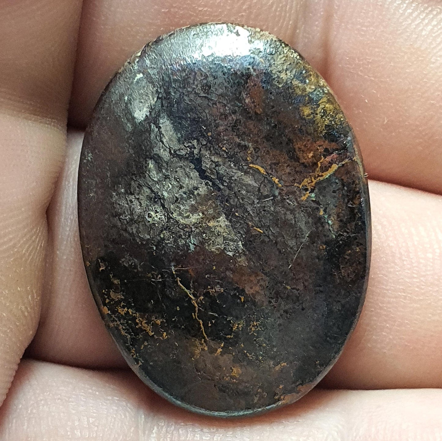 Cabochon cuivre natif à cuprite de bisbee