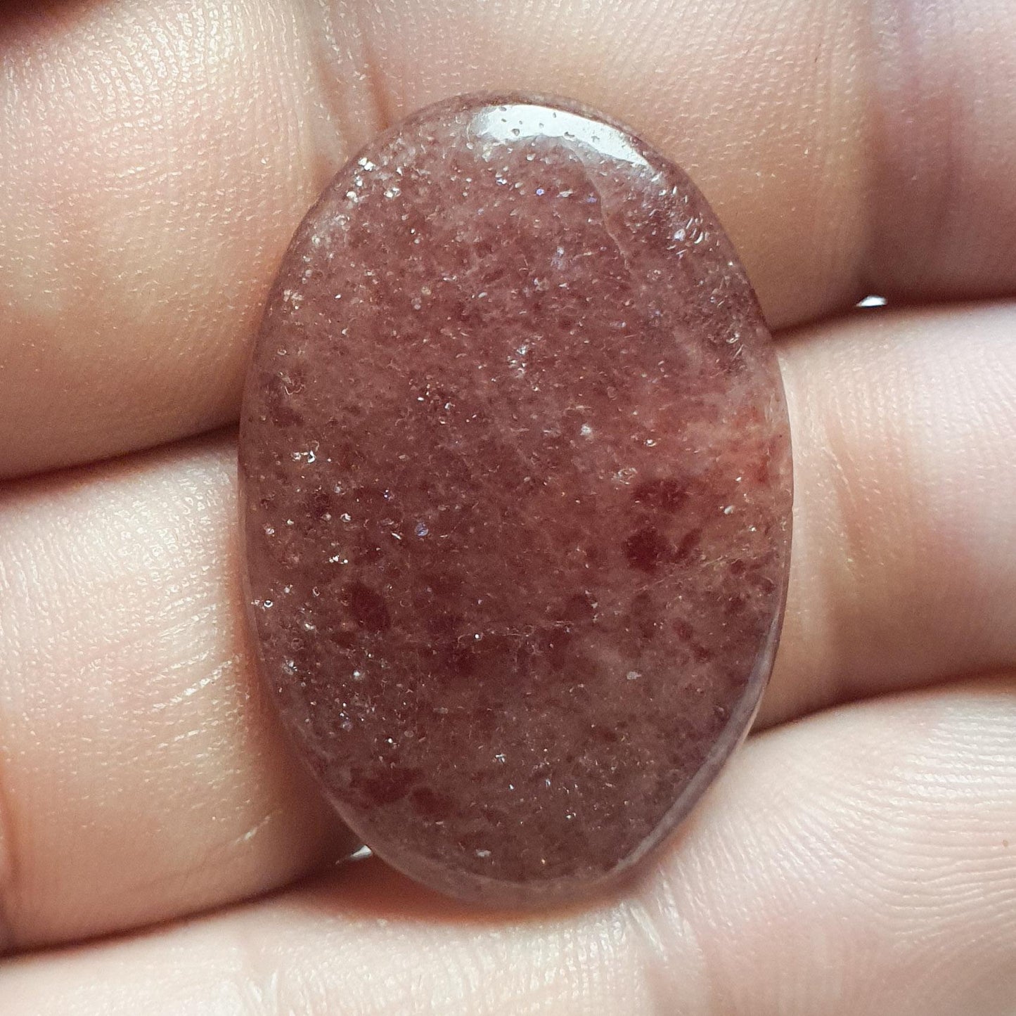 Cabochon quartz framboise