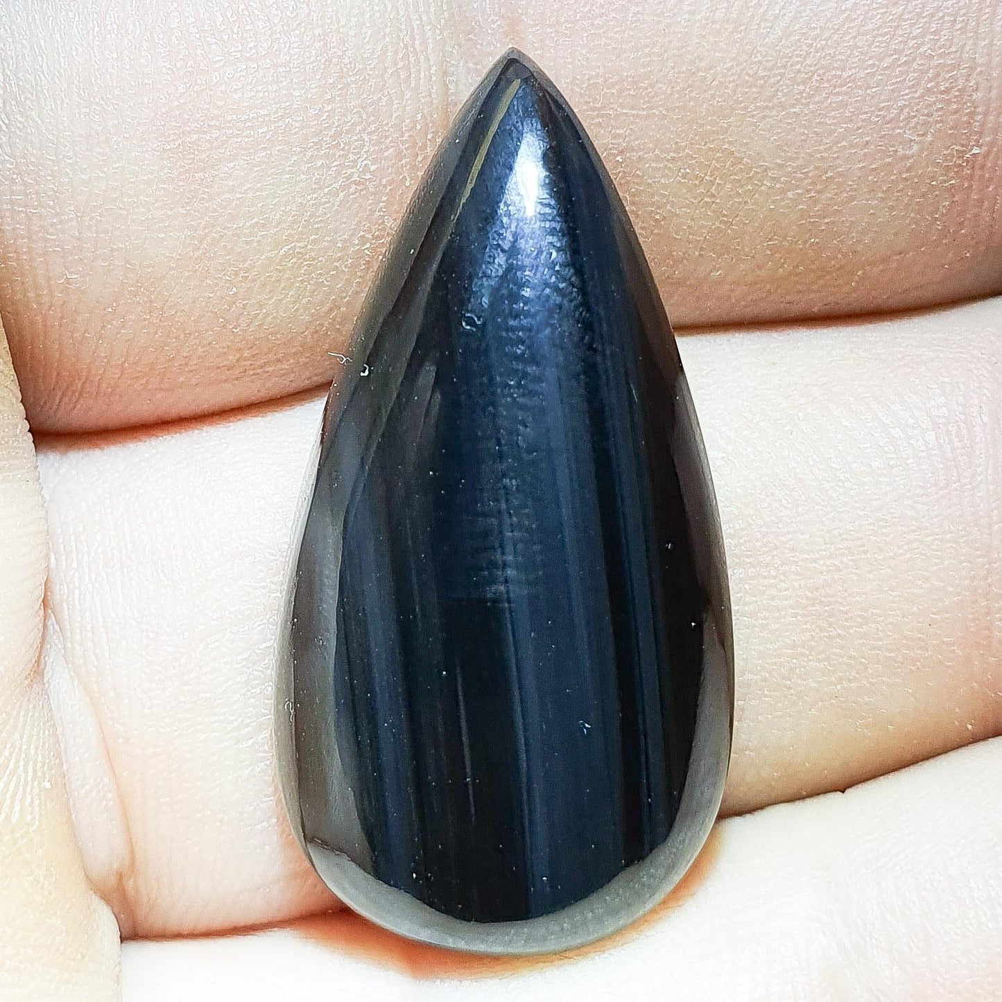 Silver Midnight Lace Obsidian Cabochon