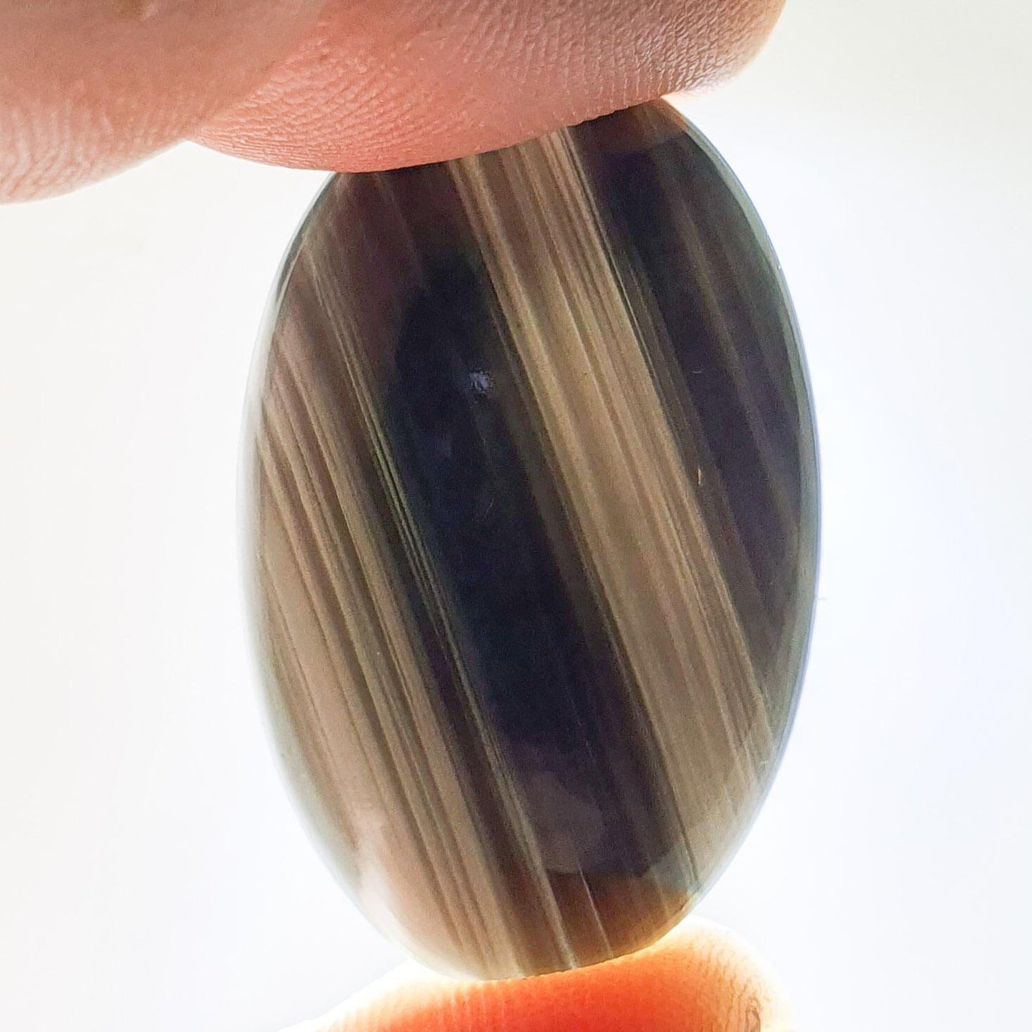 Obsidian-Mitternachtsspitze-Silber-Cabochon