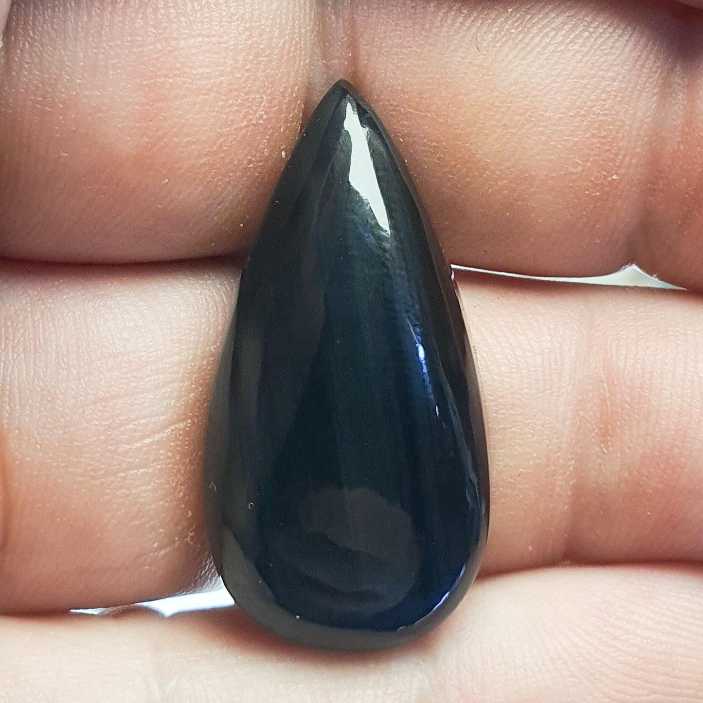 Silver Midnight Lace Obsidian Cabochon