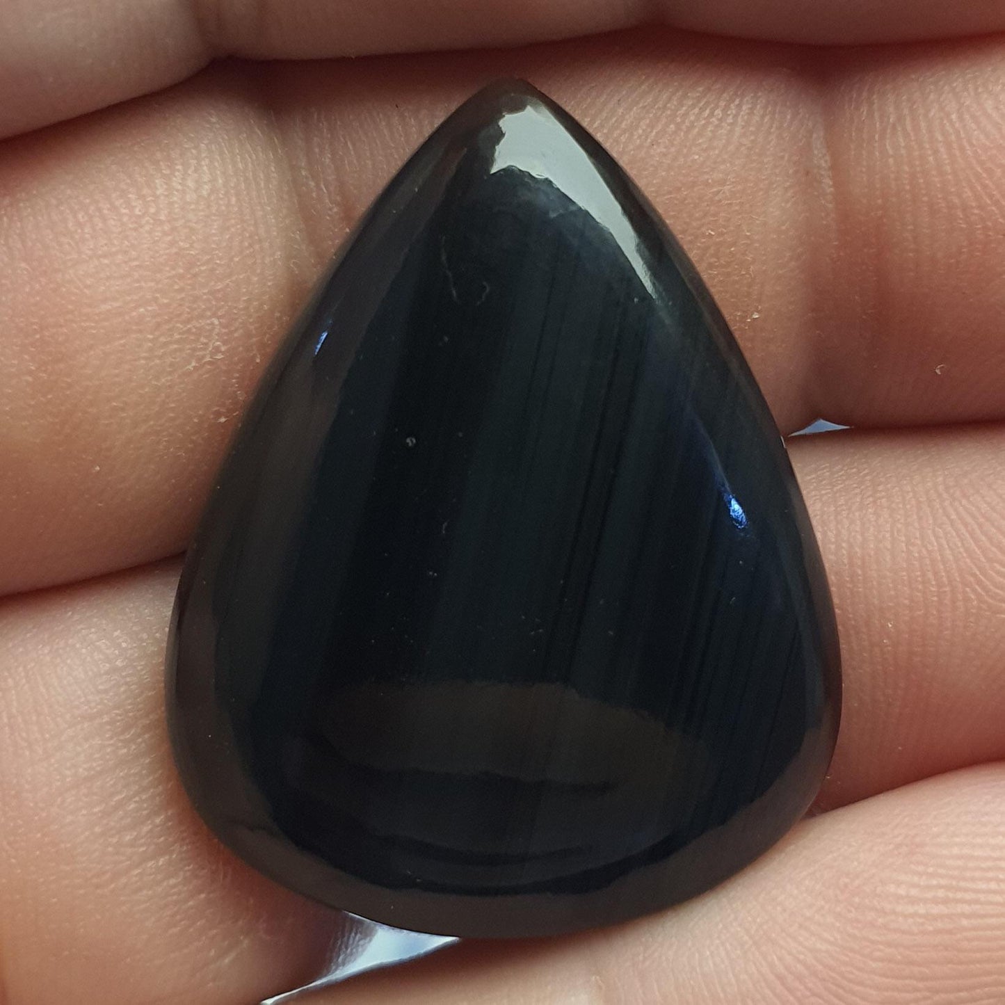 Silver Midnight Lace Obsidian Cabochon