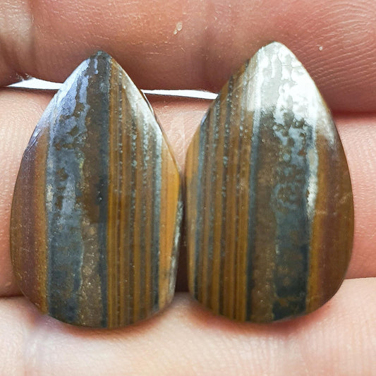 Pair of prieska iron eye cabochons