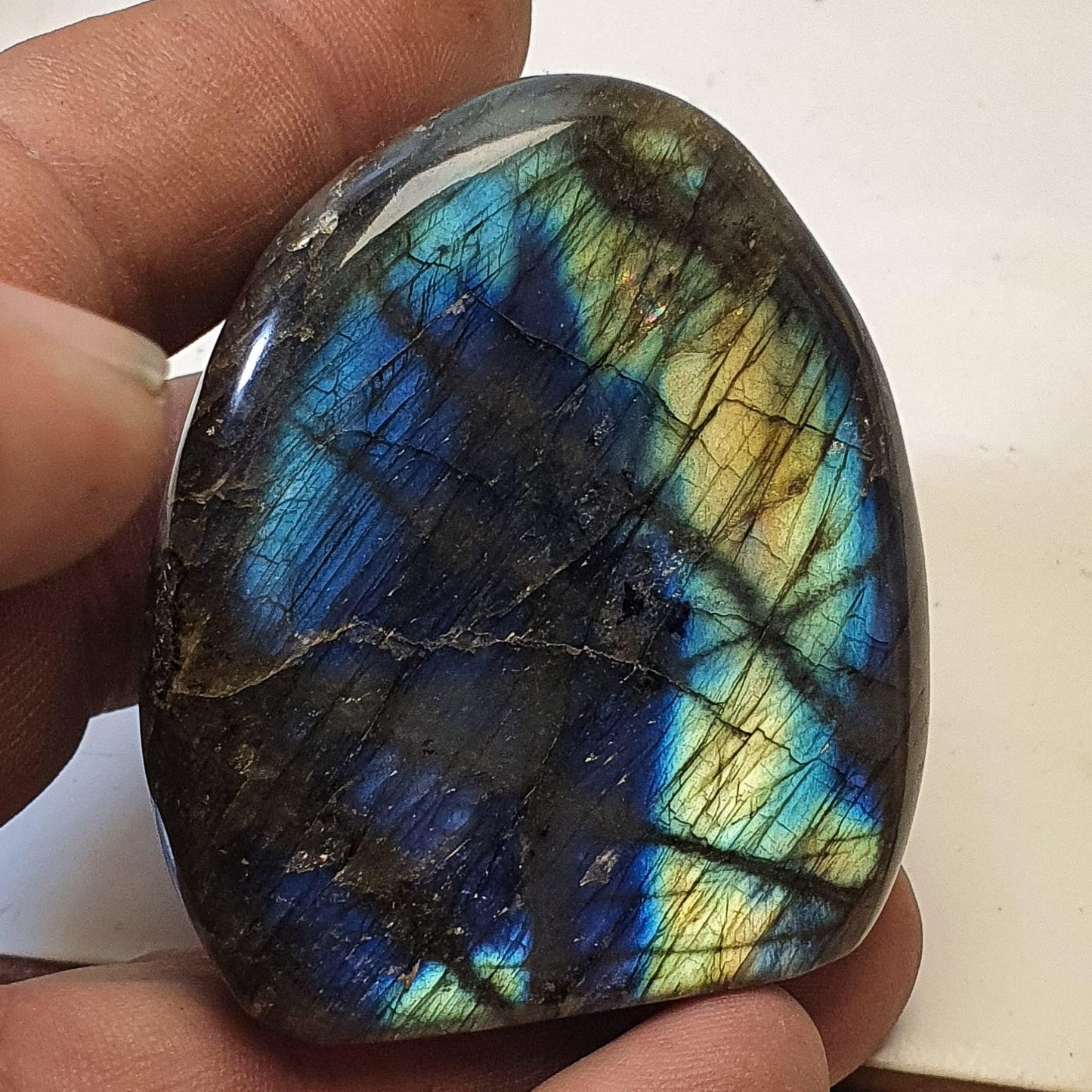 Labradorite forme libre polie