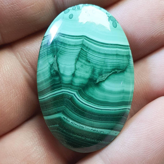 Cabochon malachite rainurée