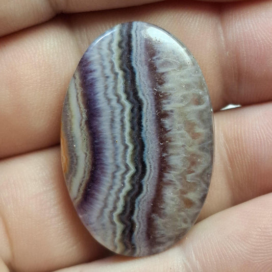 Cabochon agate de chatelperron rainurée