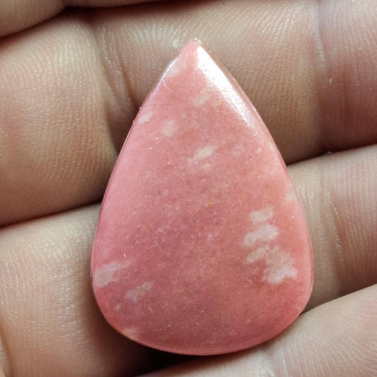 Cabochon thulite de lom rainurée