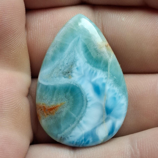 Cabochon larimar rainurée