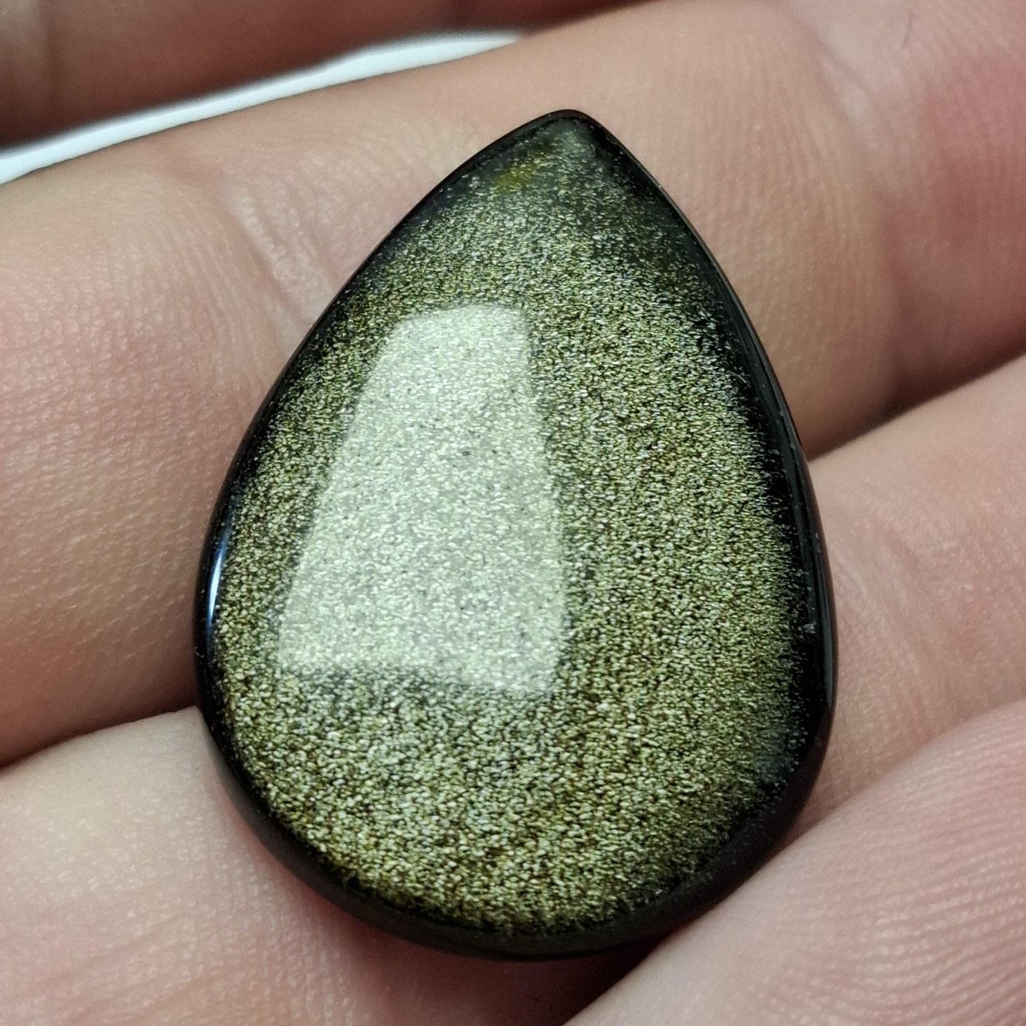 Cabochon obsidienne dorée