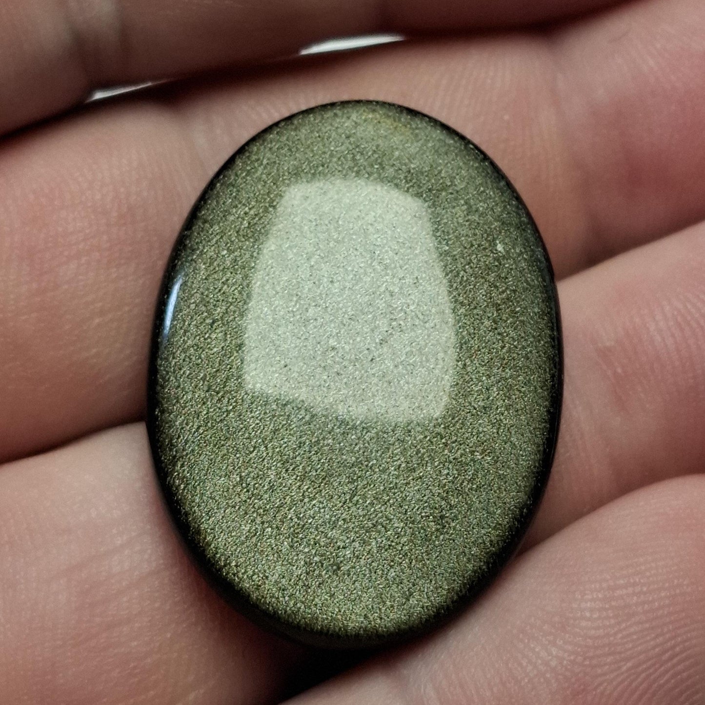 Cabochon obsidienne dorée