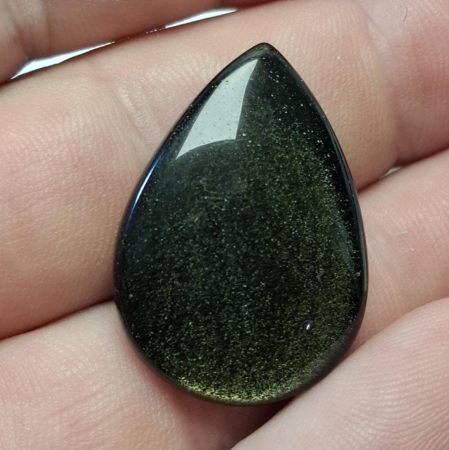 Cabochon obsidienne dorée