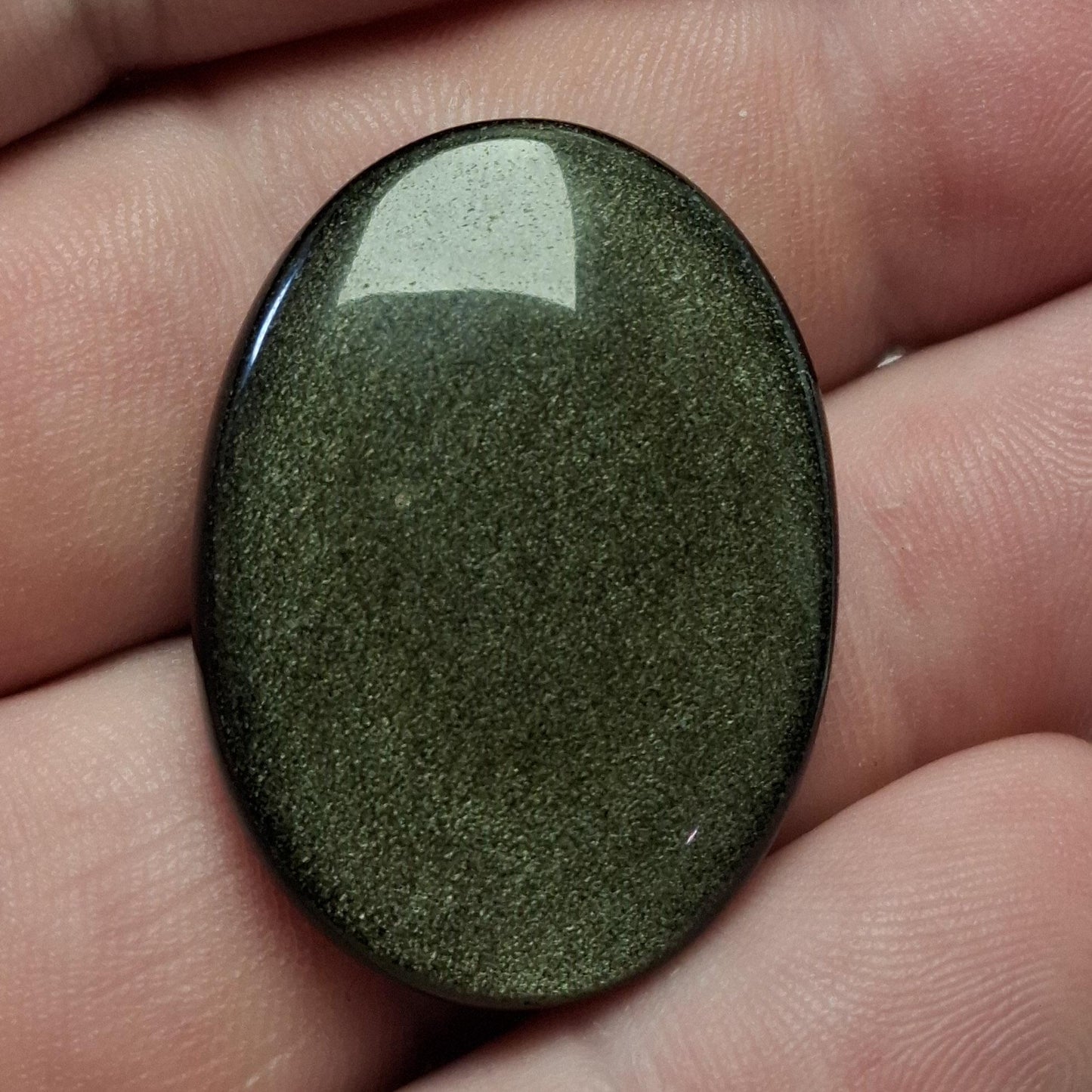 Cabochon obsidienne dorée