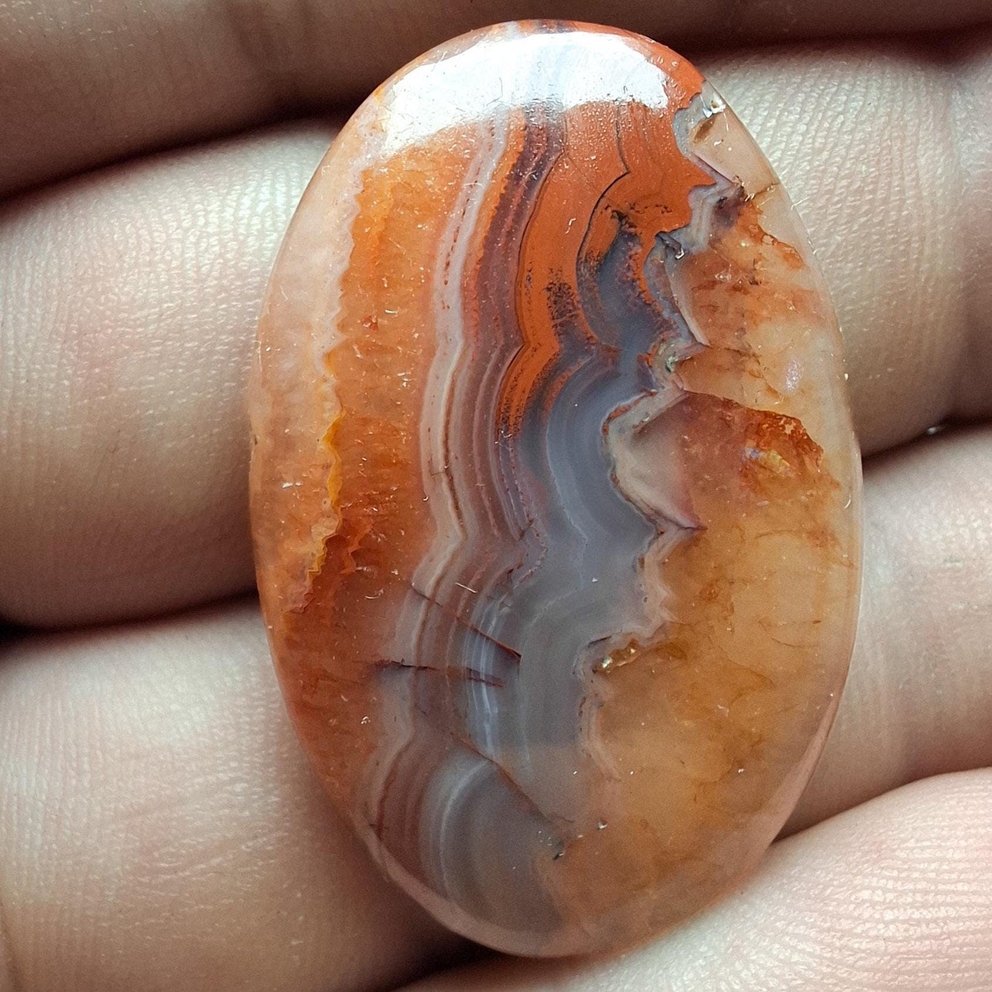 Cabochon agate lace de montredon-labessonnié