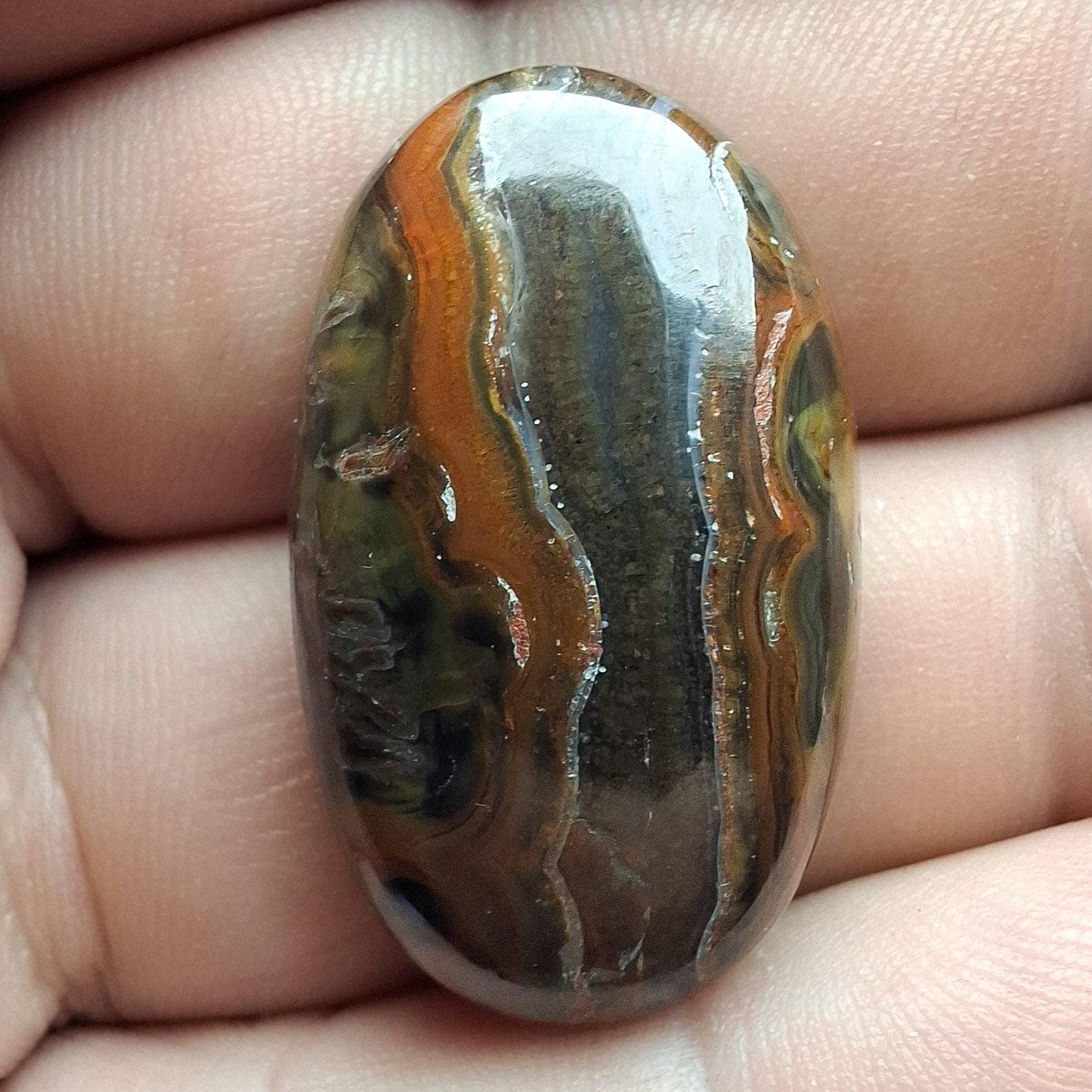 Cabochon agate condor