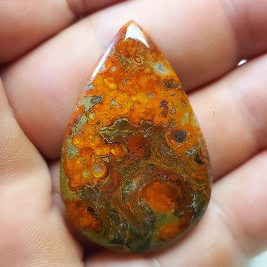 Cabochon agate crazy lace