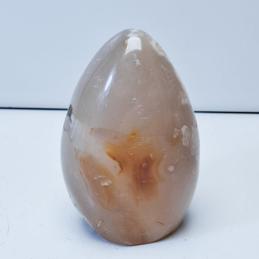 Agate Fleur forme libre polie