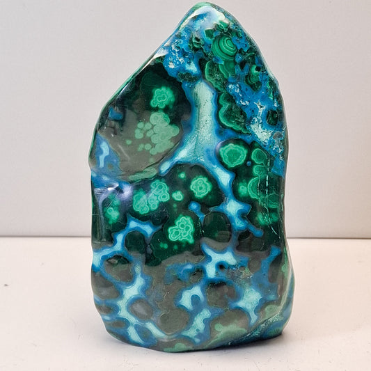 Chrysocolle Malachite forme libre polie