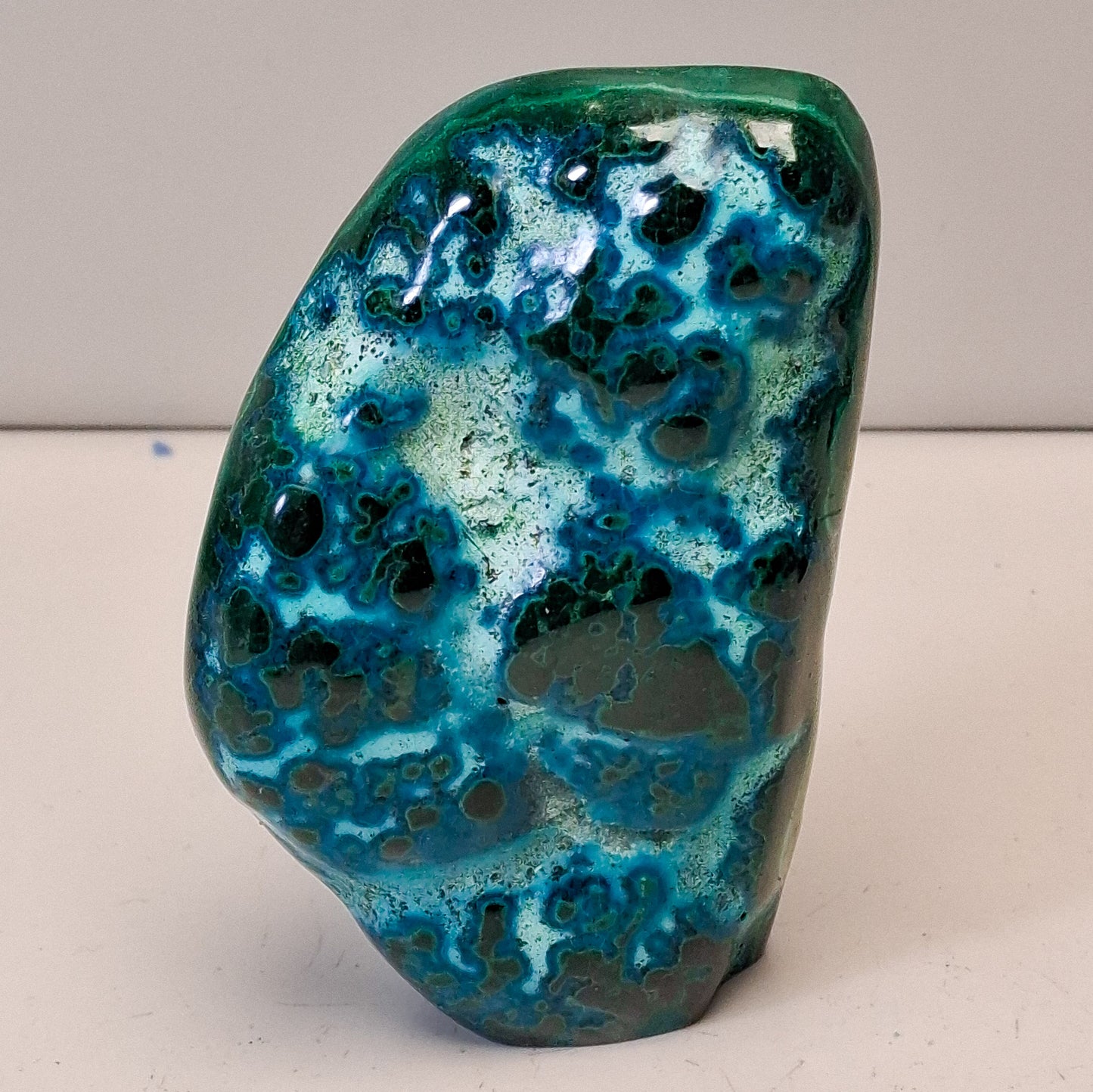 Chrysocolle Malachite forme libre polie