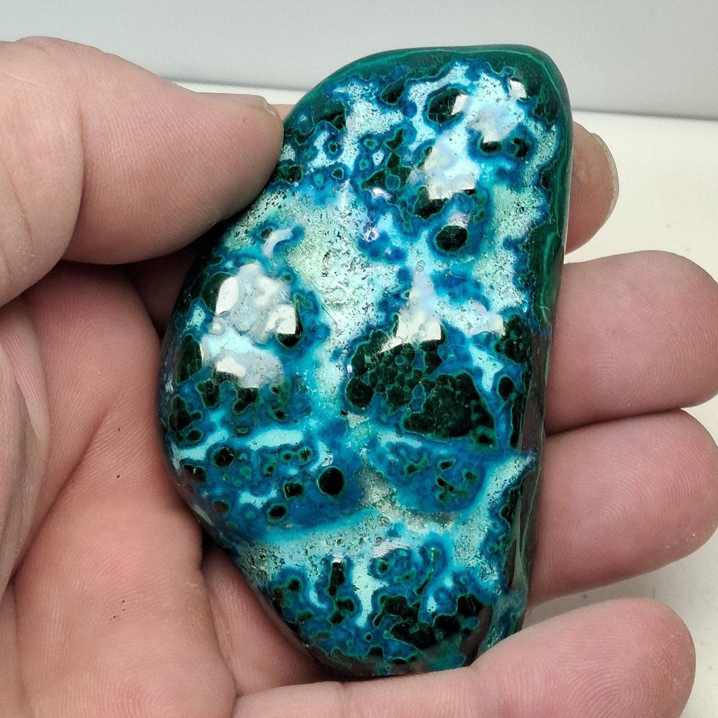 Chrysocolle Malachite forme libre polie