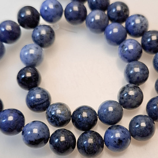 Perles Dumortierite 10mm, corde 40cm perles rondes naturelles