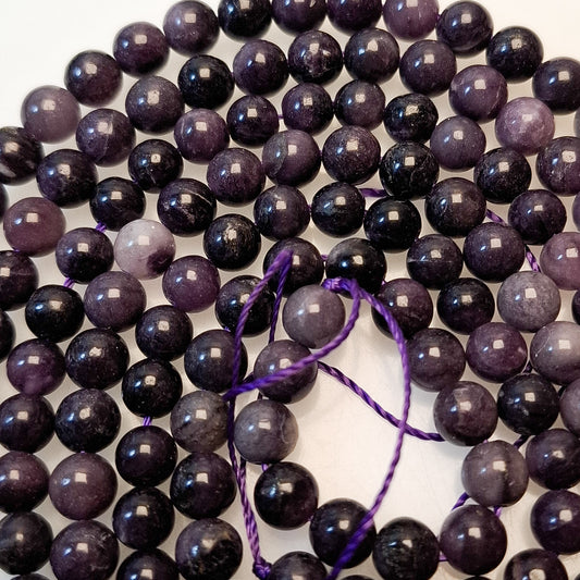 Perles Sugilite 6mm, corde 40cm perles rondes naturelles