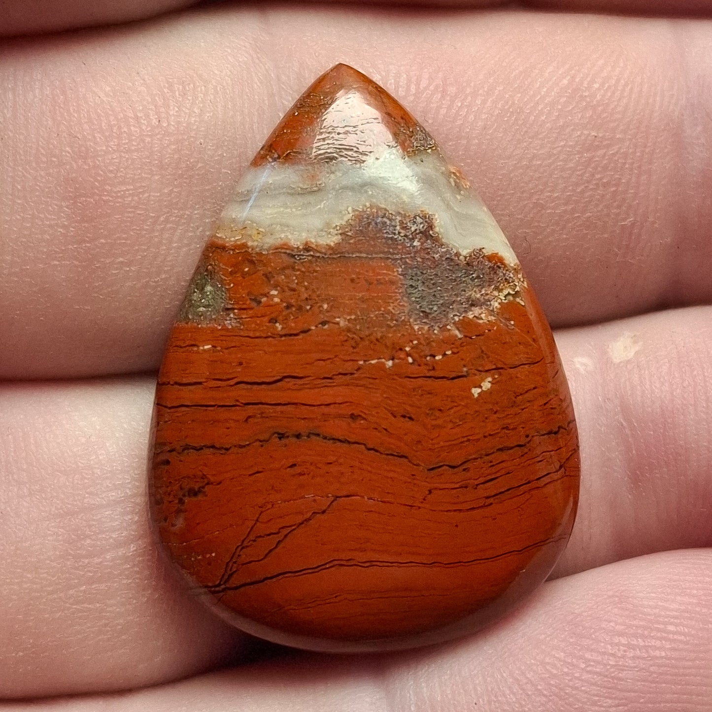 Cabochon jaspe Rouge