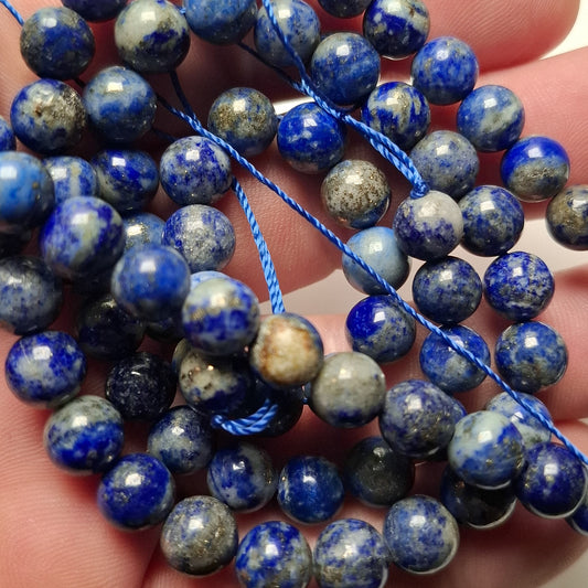 Perles Lapis-lazuli 8mm, corde 40cm perles rondes naturelles