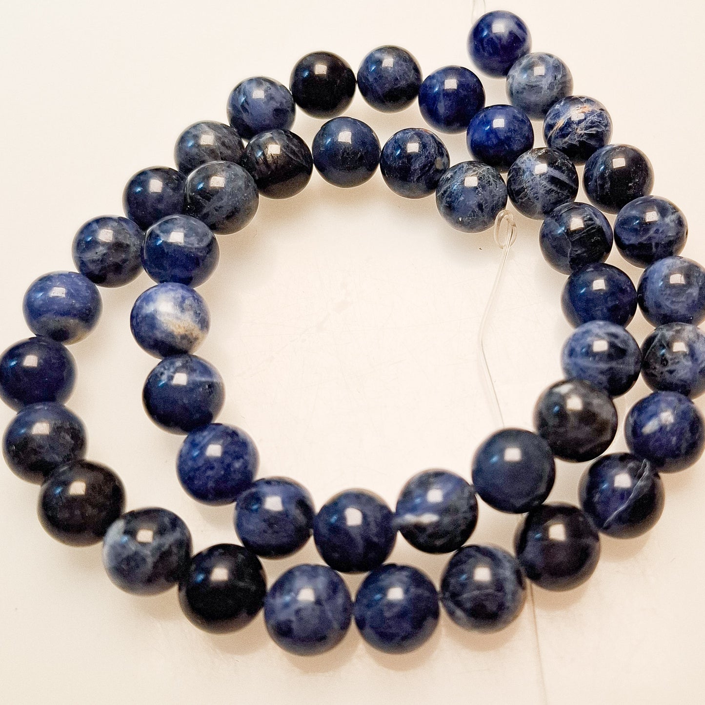 Perles Sodalite 8mm, corde 40cm perles rondes naturelles