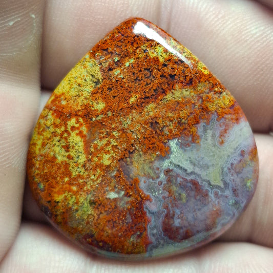 Cabochon Agate Plume